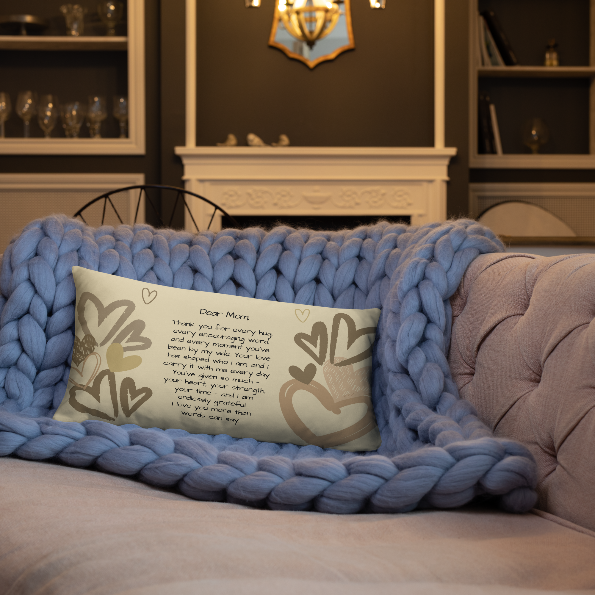 Letter to Mom Throw Pillow – Heartfelt Earthtone Edition
