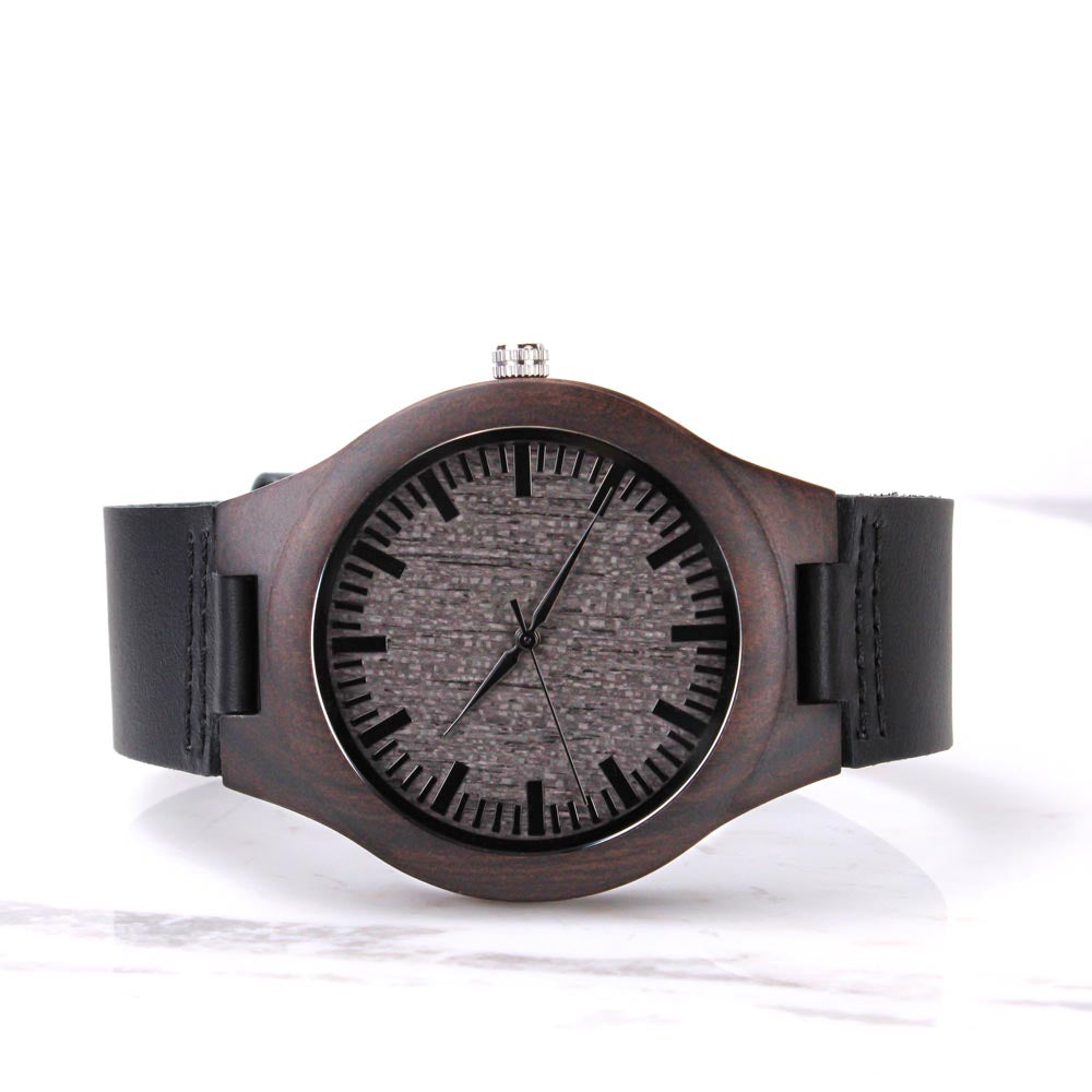 “Dad Hero” Engraved Wood Watch – A Timeless Gift of Gratitude