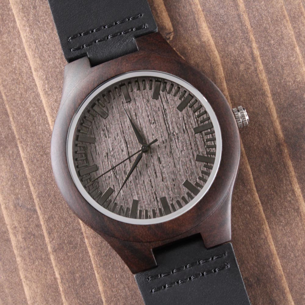 “Dad Hero” Engraved Wood Watch – A Timeless Gift of Gratitude
