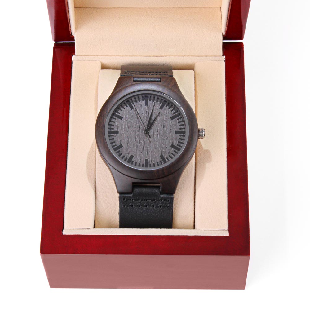 “Dad Hero” Engraved Wood Watch – A Timeless Gift of Gratitude