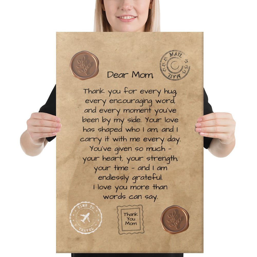 Letter to Mom – Vintage Bronze Canvas Edition
