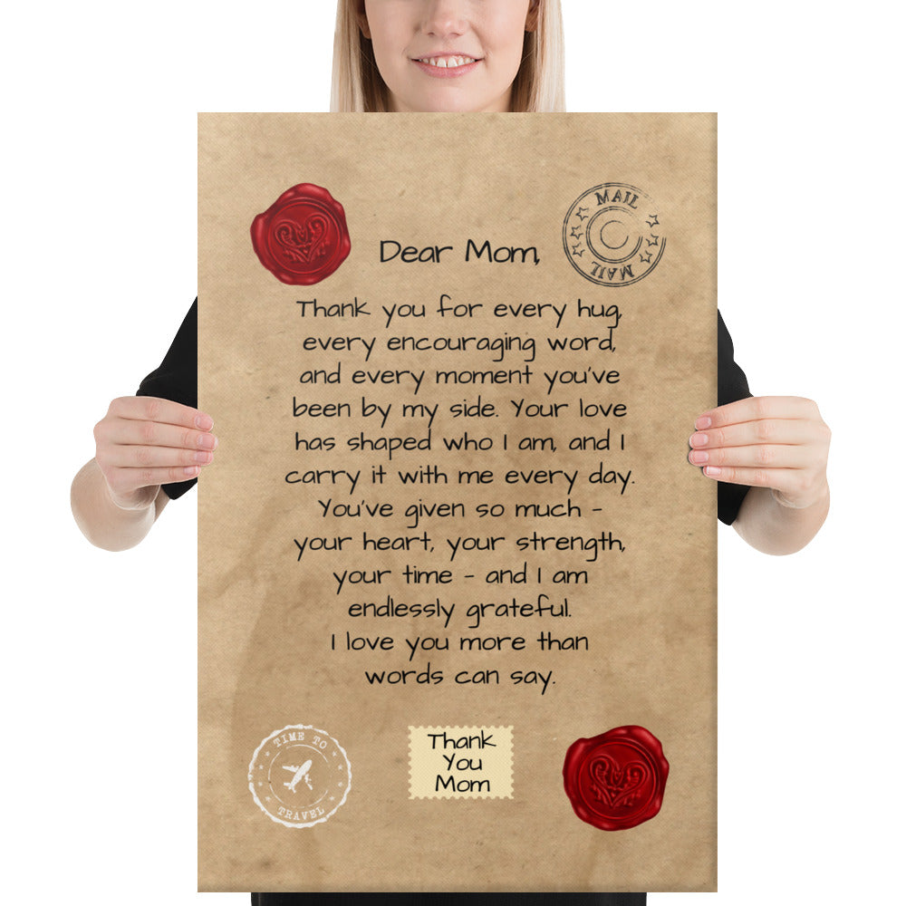 Letter to Mom – Classic Red Seal Edition (Canvas Print)