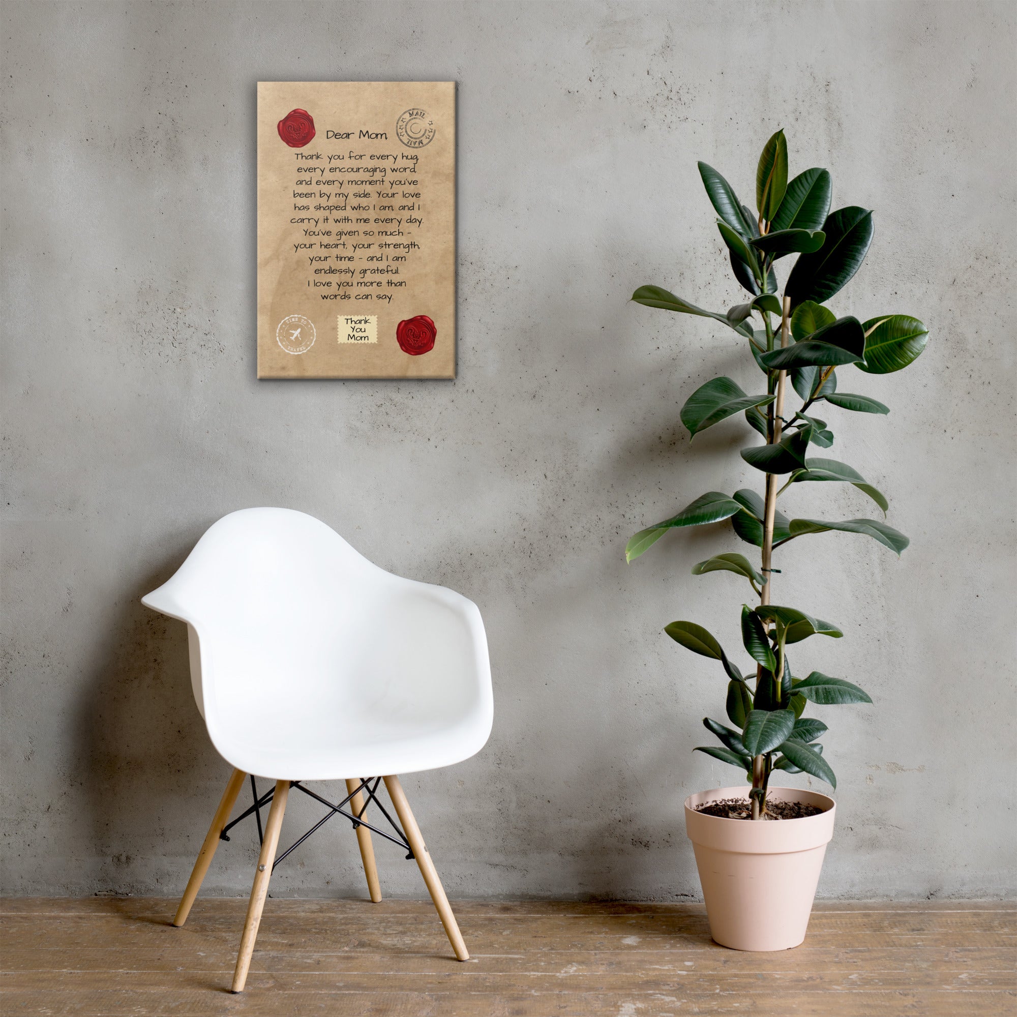 Letter to Mom – Classic Red Seal Edition (Canvas Print)