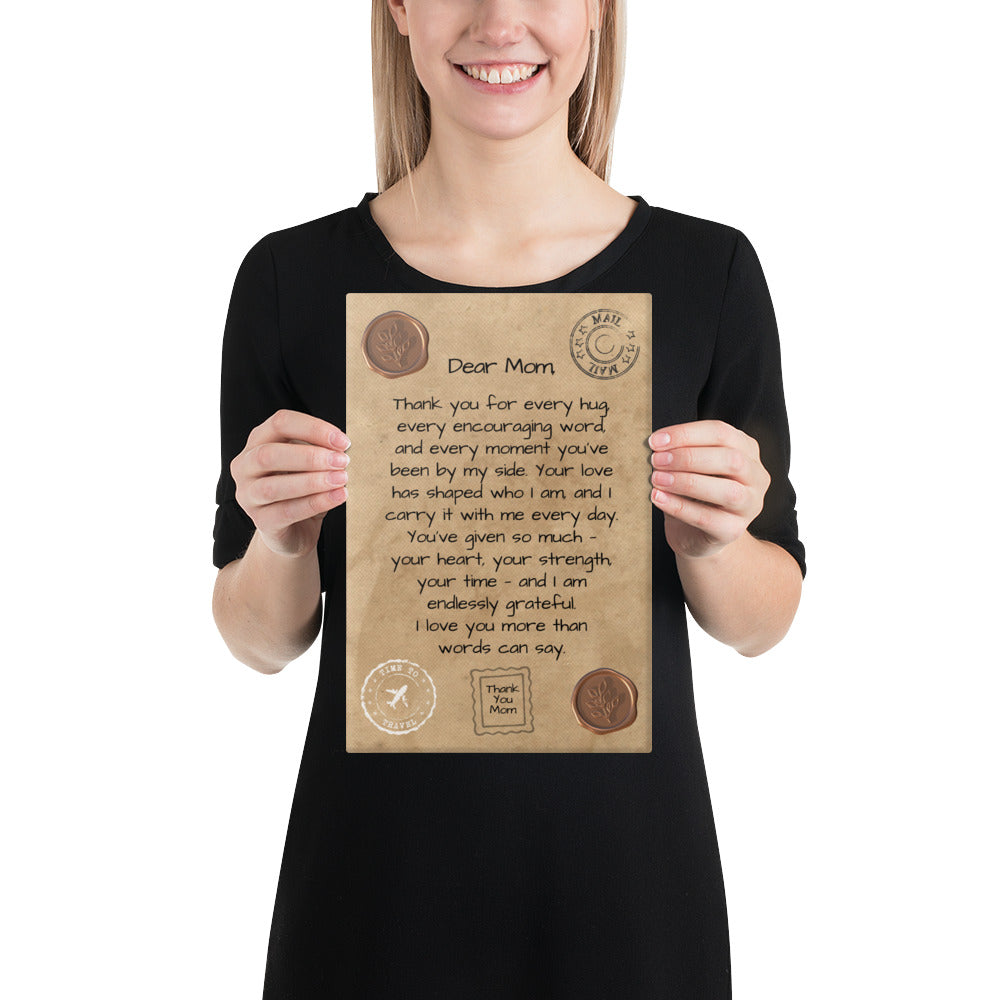 Letter to Mom – Vintage Bronze Canvas Edition