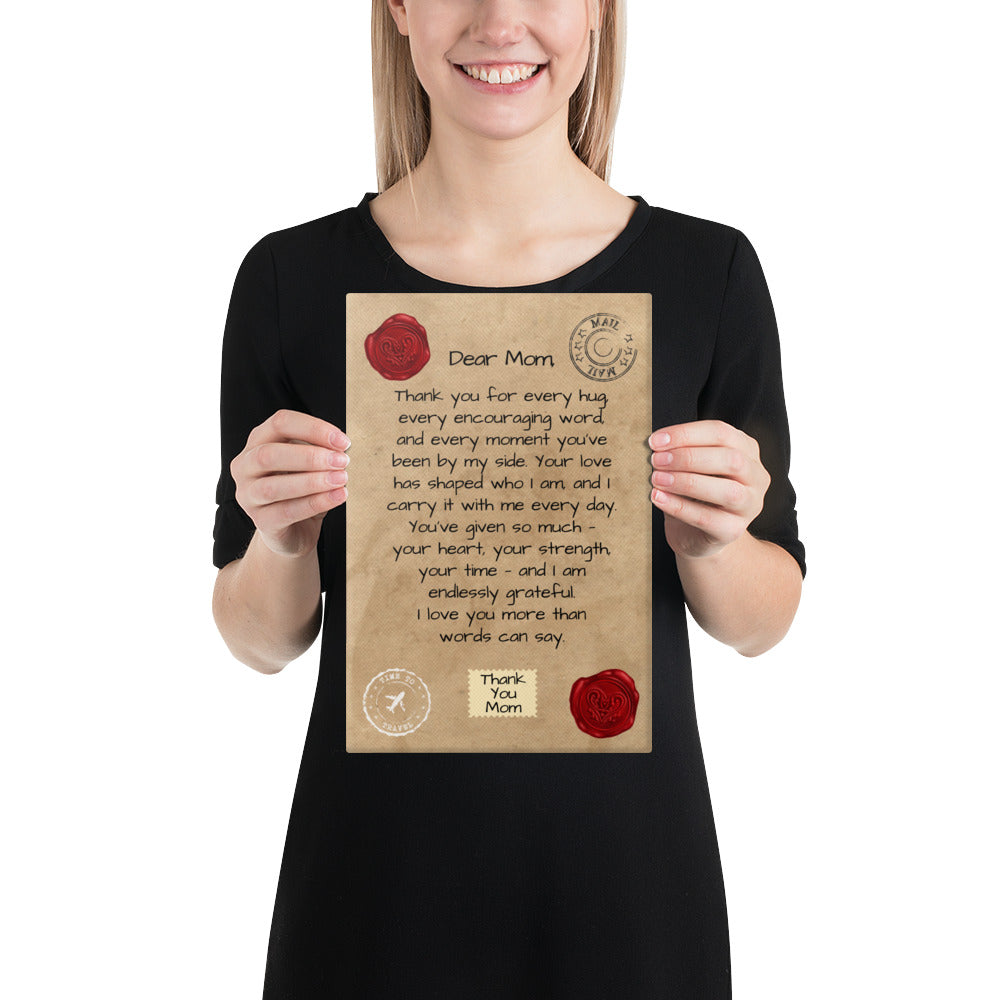 Letter to Mom – Classic Red Seal Edition (Canvas Print)