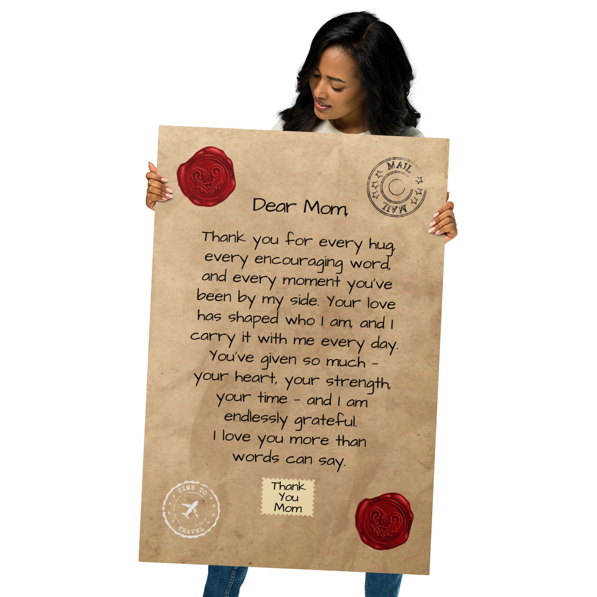 Glossy Metal Print - Letter to Mom (Classic Red Seal Edition)