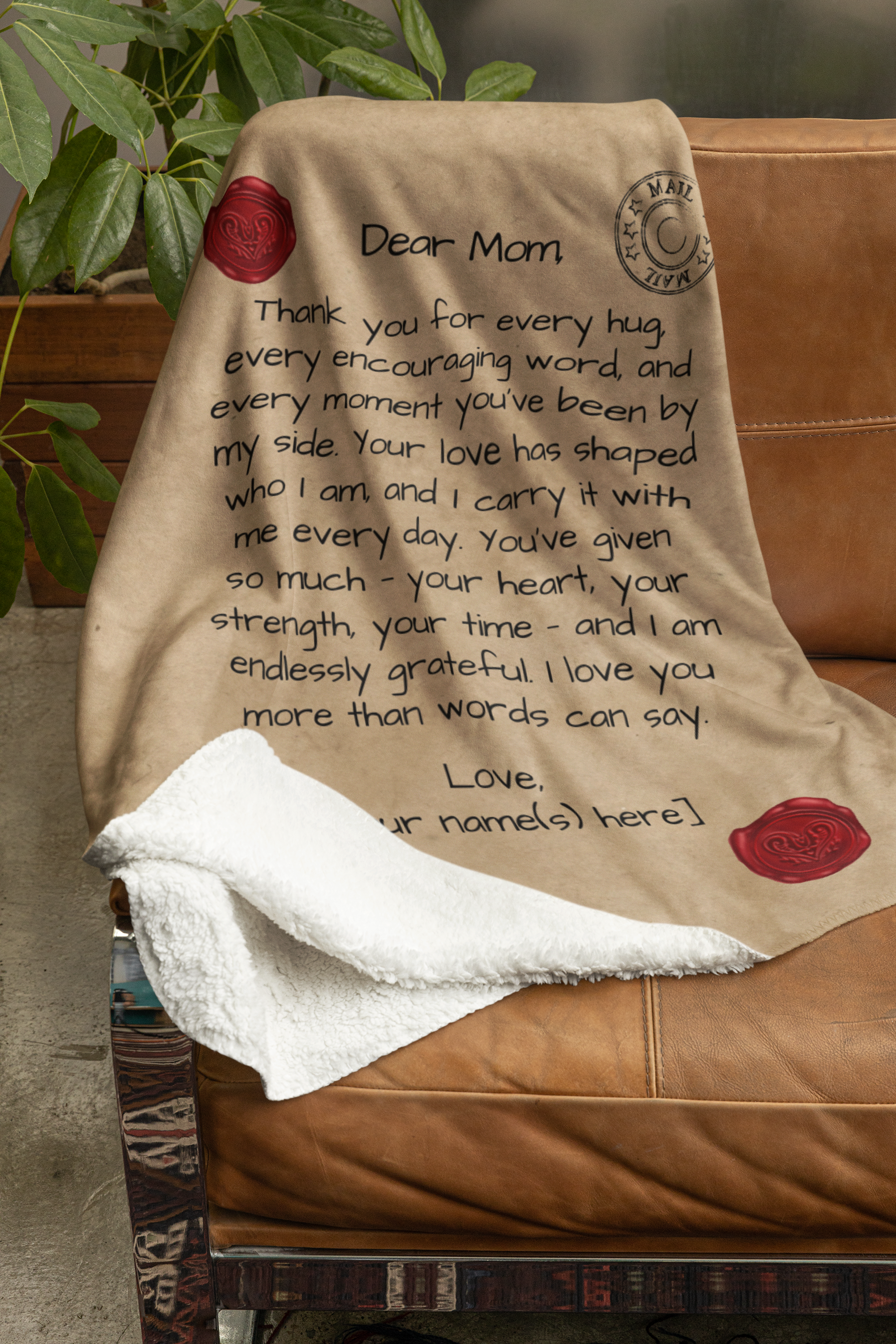 Letter to Mom Blanket – Red Seal Edition (Premium, Personalized)