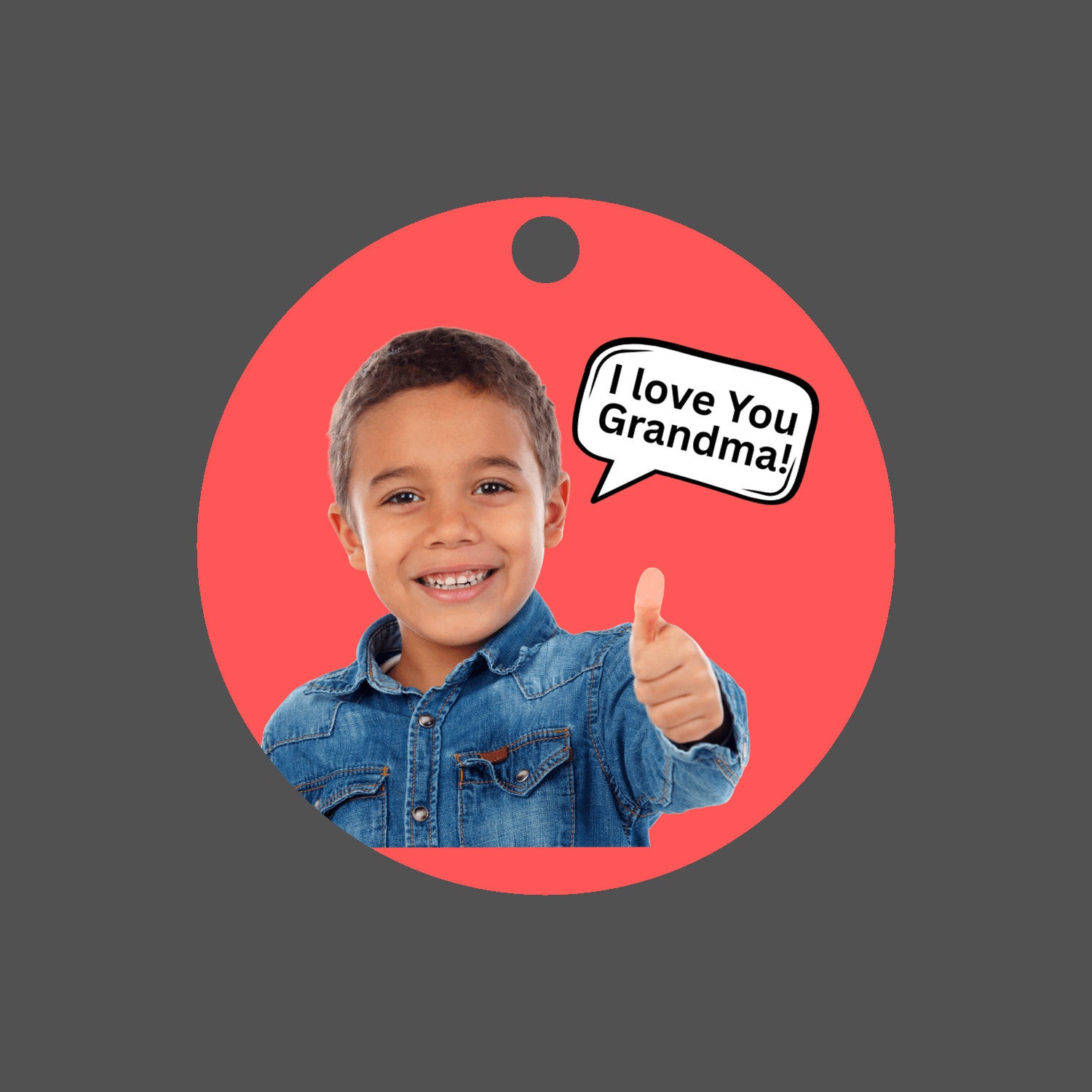 Say It With a Smile” – Personalized Car Charm (Photo + Bubble Text)