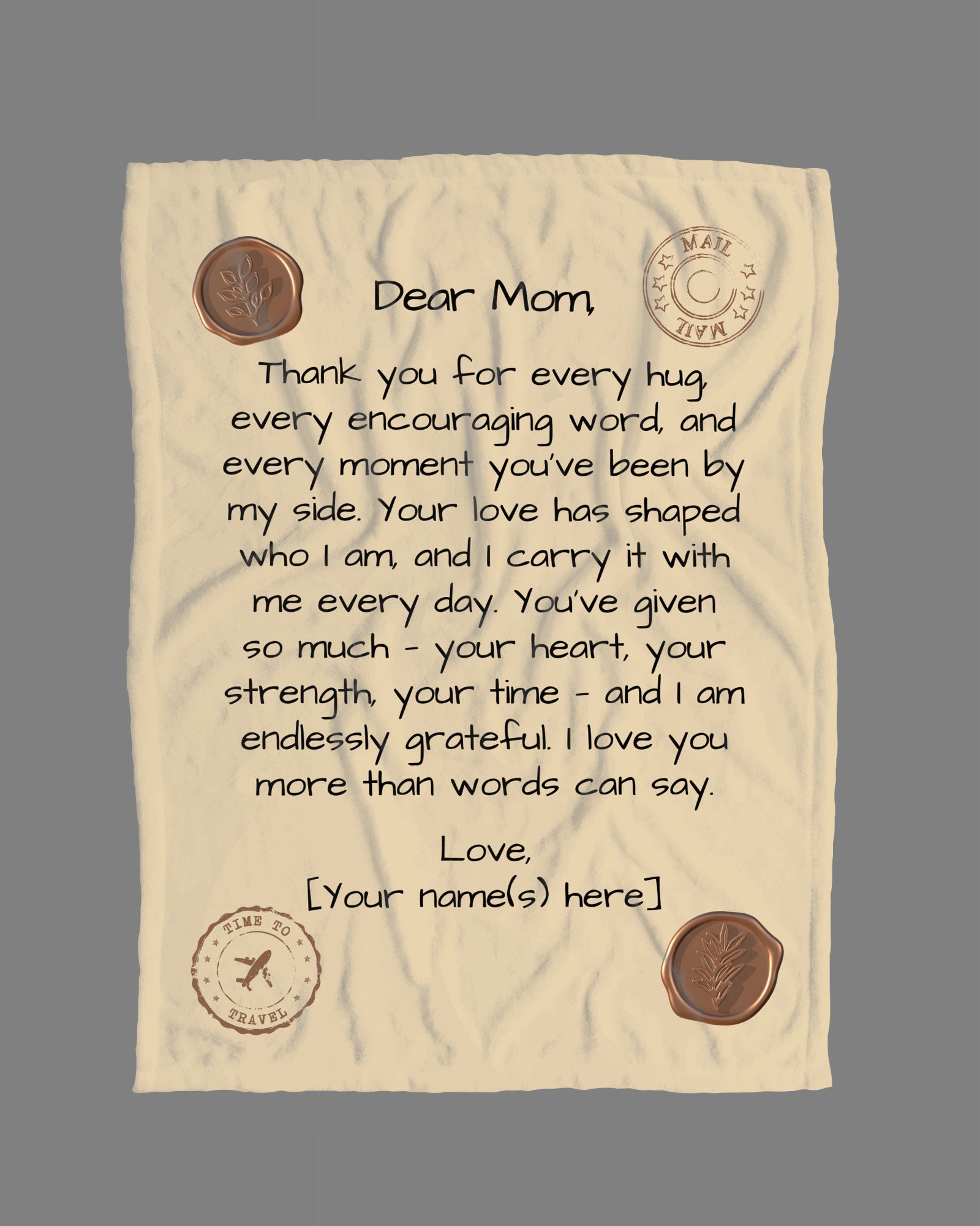 Letter to Mom Blanket – Vintage Bronze Edition (Premium, Personalized)