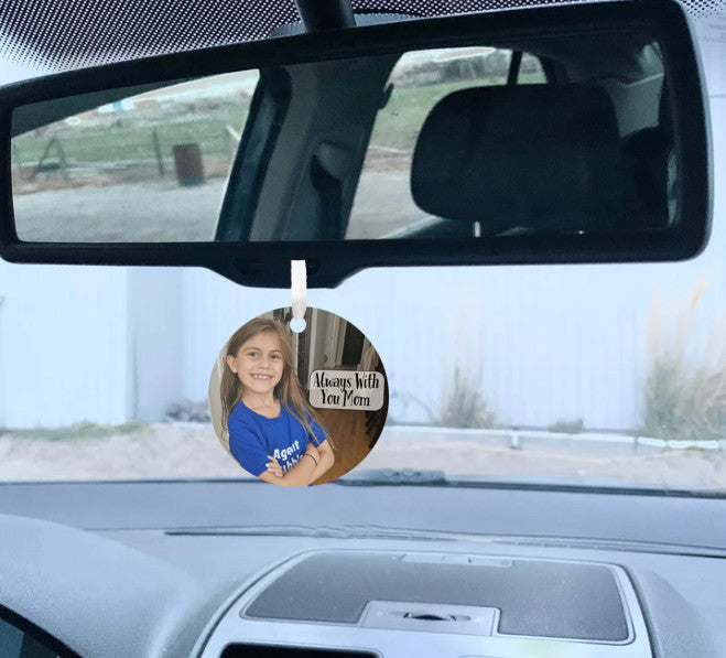 A Little Love to Hang in Her Car - Personalized Photo Charm for Mom