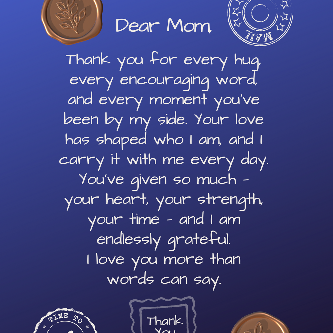 Letter to Mom – Deep Blue Devotion Edition (Canvas Print)