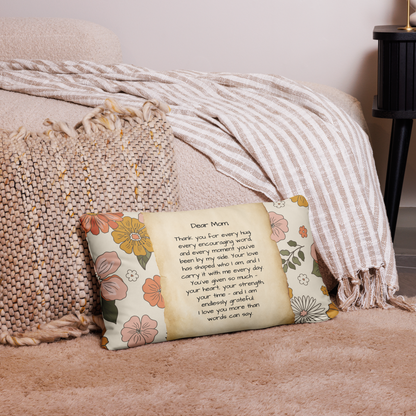 Letter to Mom Throw Pillow – Vintage Floral Edition