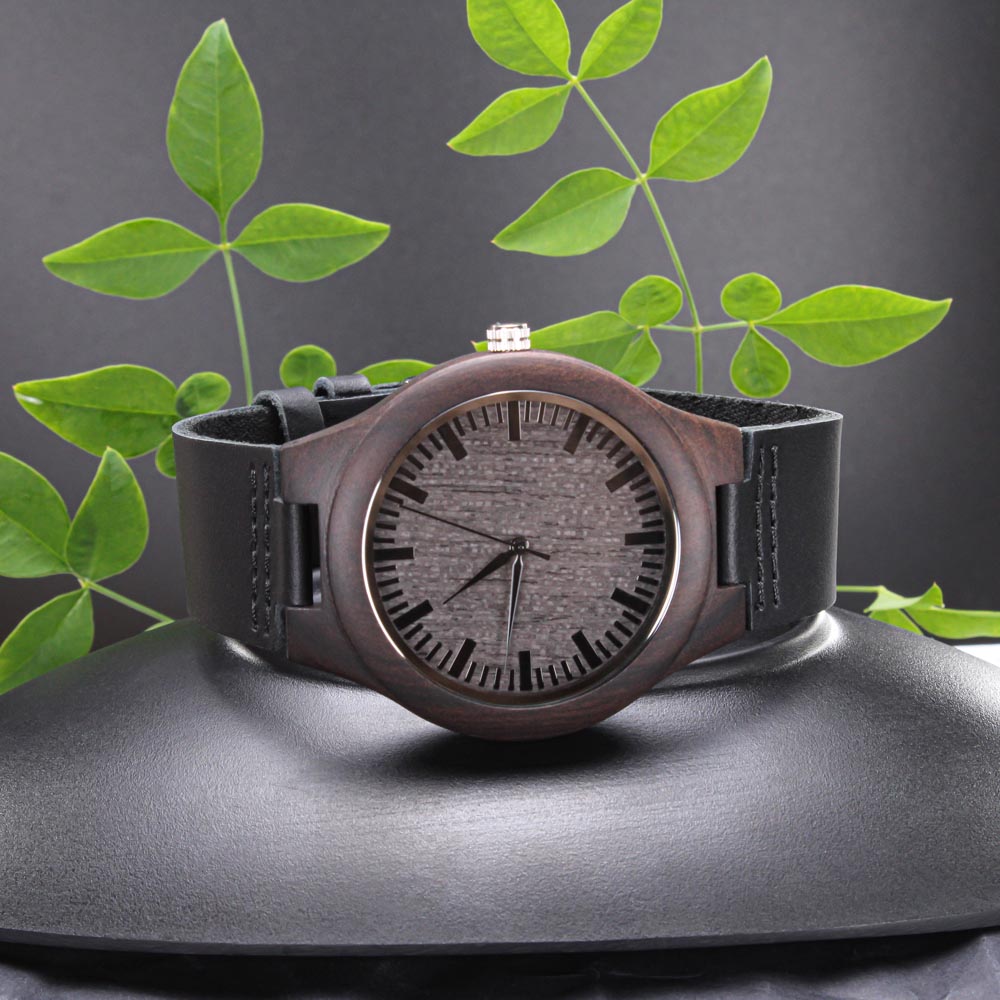 “Dad Hero” Engraved Wood Watch – A Timeless Gift of Gratitude