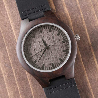 “Dad Hero” Engraved Wood Watch – A Timeless Gift of Gratitude