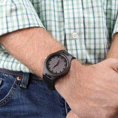 “Dad Hero” Engraved Wood Watch – A Timeless Gift of Gratitude