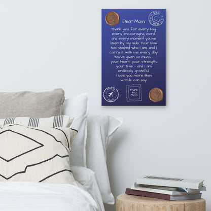Letter to Mom – Deep Blue Devotion Edition (Canvas Print)