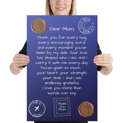 Letter to Mom – Deep Blue Devotion Edition (Canvas Print)