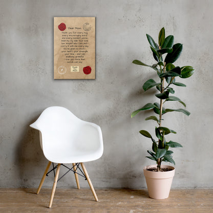Letter to Mom – Classic Red Seal Edition (Canvas Print)