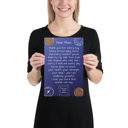 Letter to Mom – Deep Blue Devotion Edition (Canvas Print)