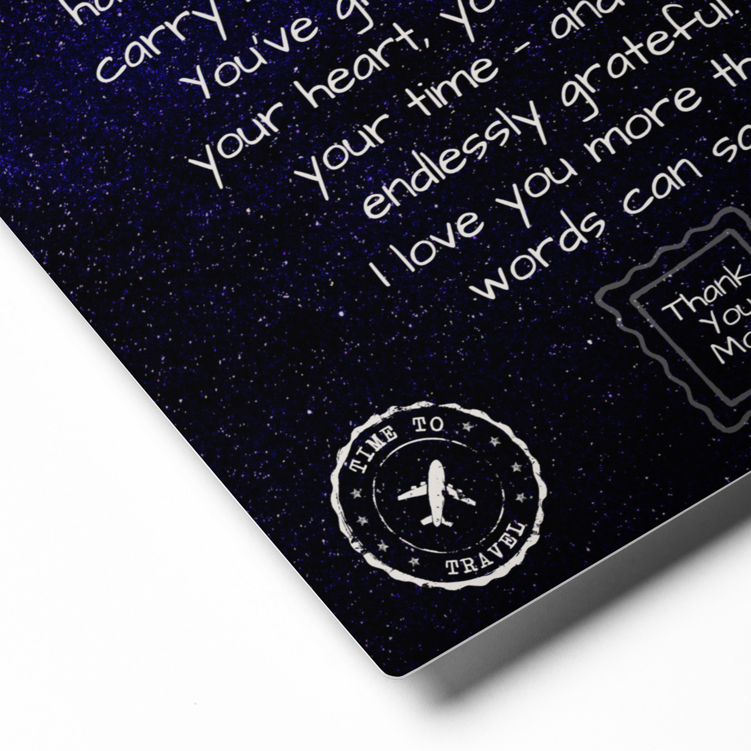 Glossy Metal Print - Letter to Mom (Midnight Sky Edition)