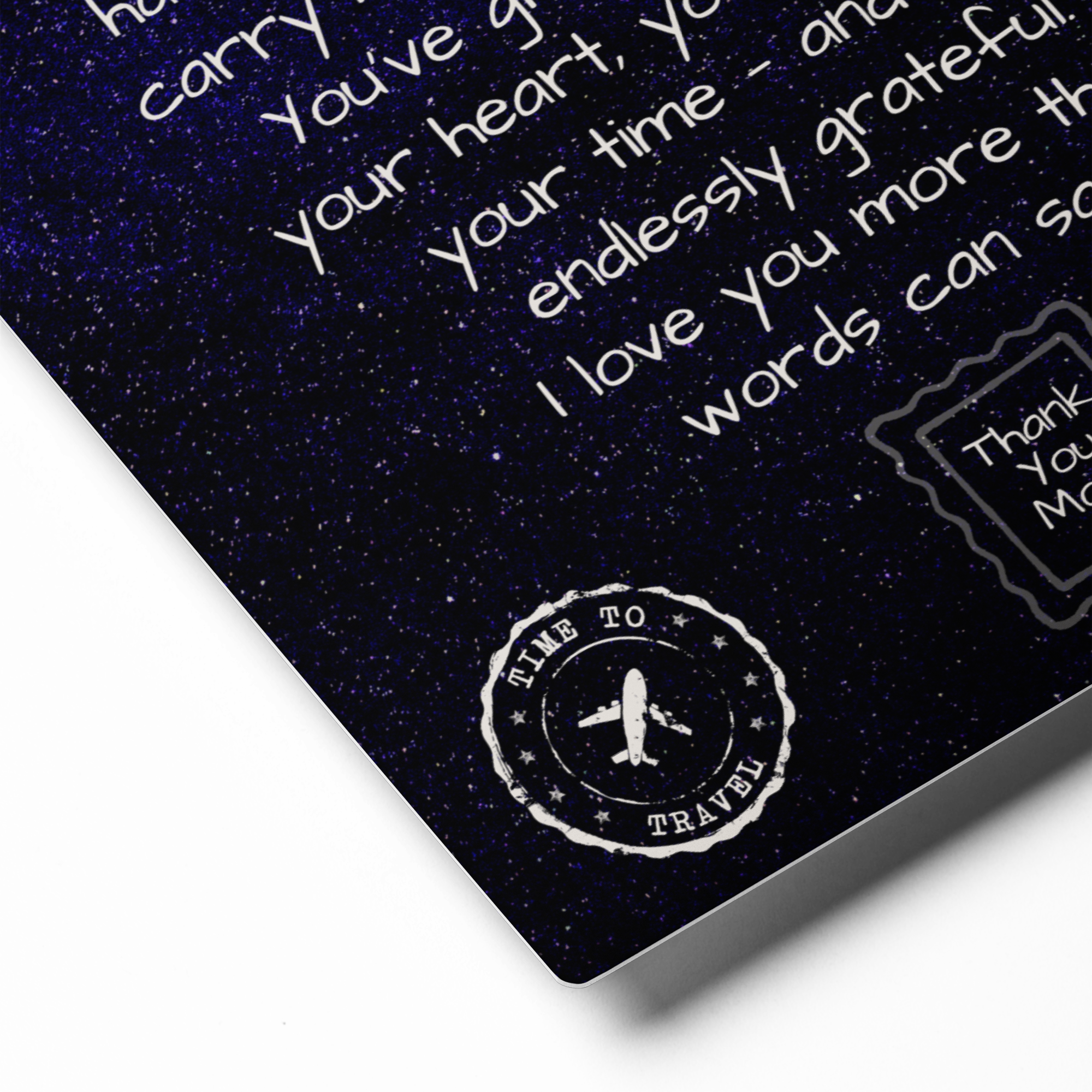 Glossy Metal Print - Letter to Mom (Midnight Sky Edition)