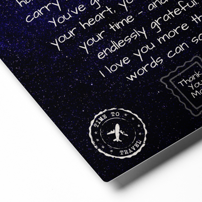 Glossy Metal Print - Letter to Mom (Midnight Sky Edition)