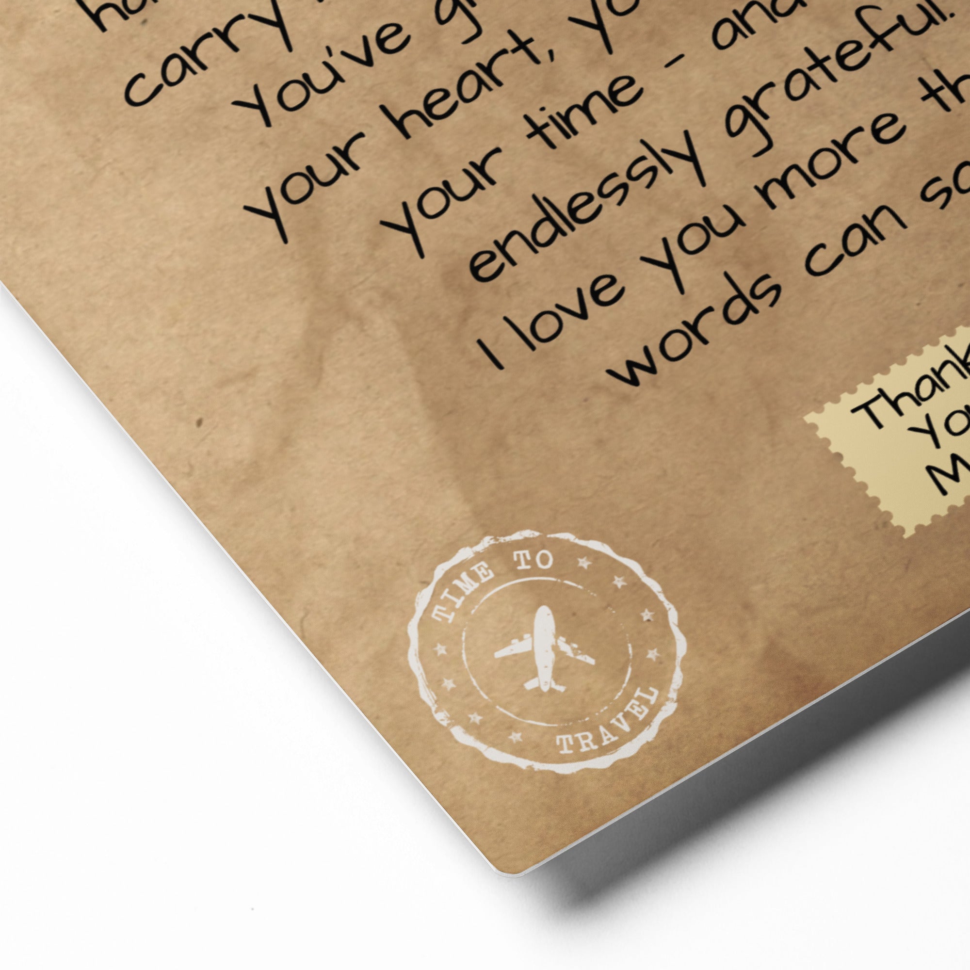 Glossy Metal Print - Letter to Mom (Classic Red Seal Edition)