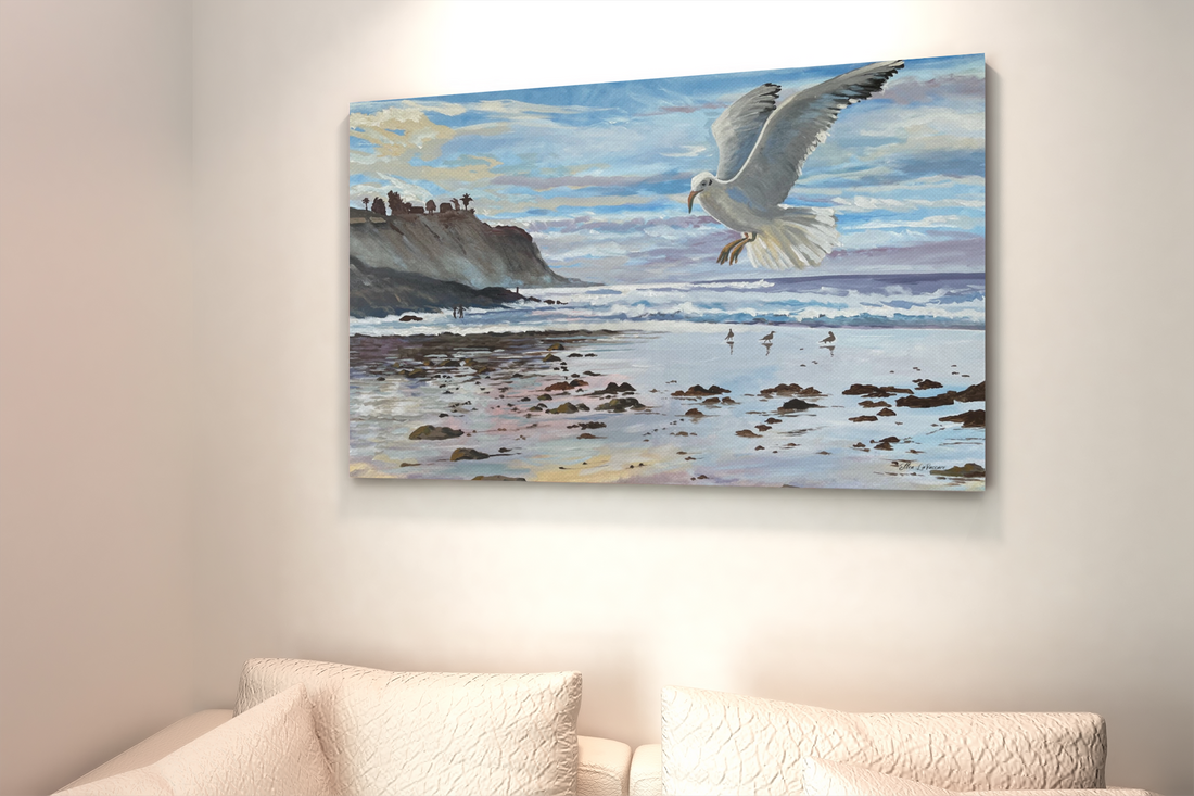 Flight Over Reflections - (Limited Edition Fine Art Canvas Print by Ellen LaVaccare)