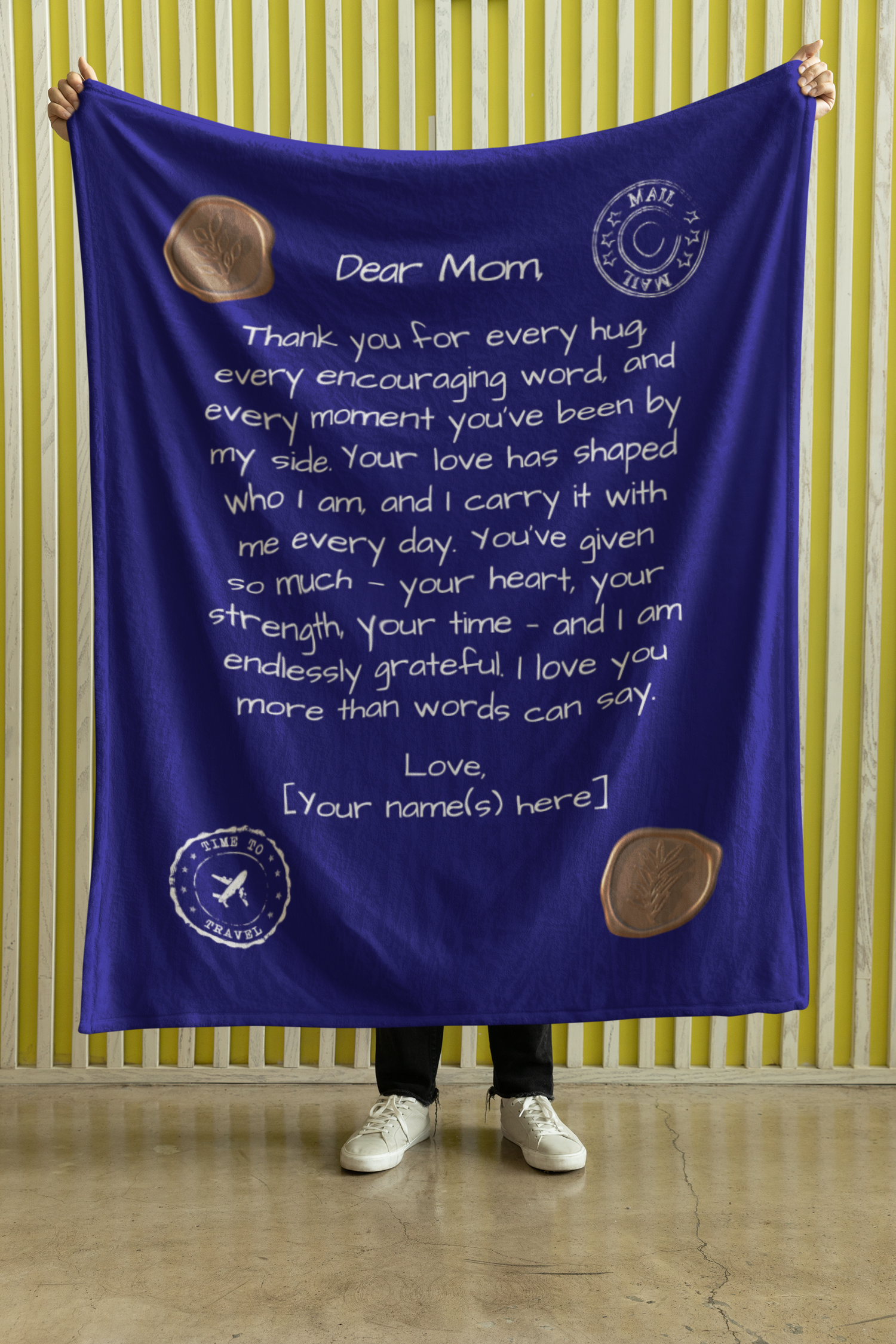 Letter to Mom Blanket – Deep Blue Devotion Edition (Premium, Personalized)