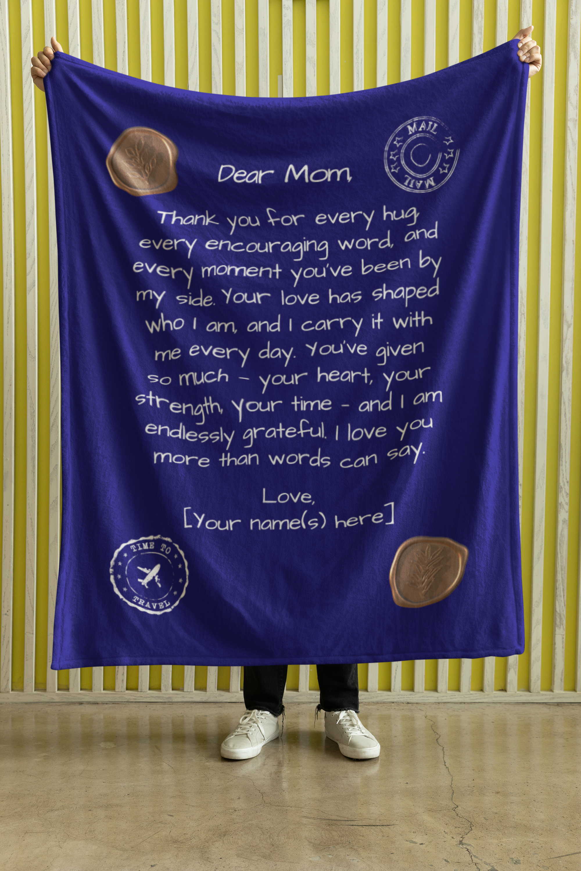 Letter to Mom Blanket – Deep Blue Devotion Edition (Premium, Personalized)