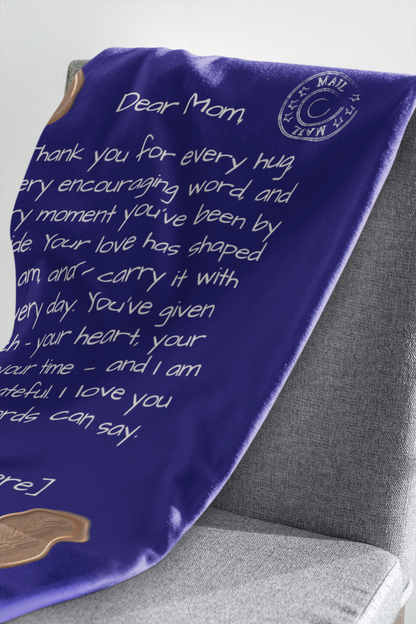 Letter to Mom Blanket – Deep Blue Devotion Edition (Premium, Personalized)