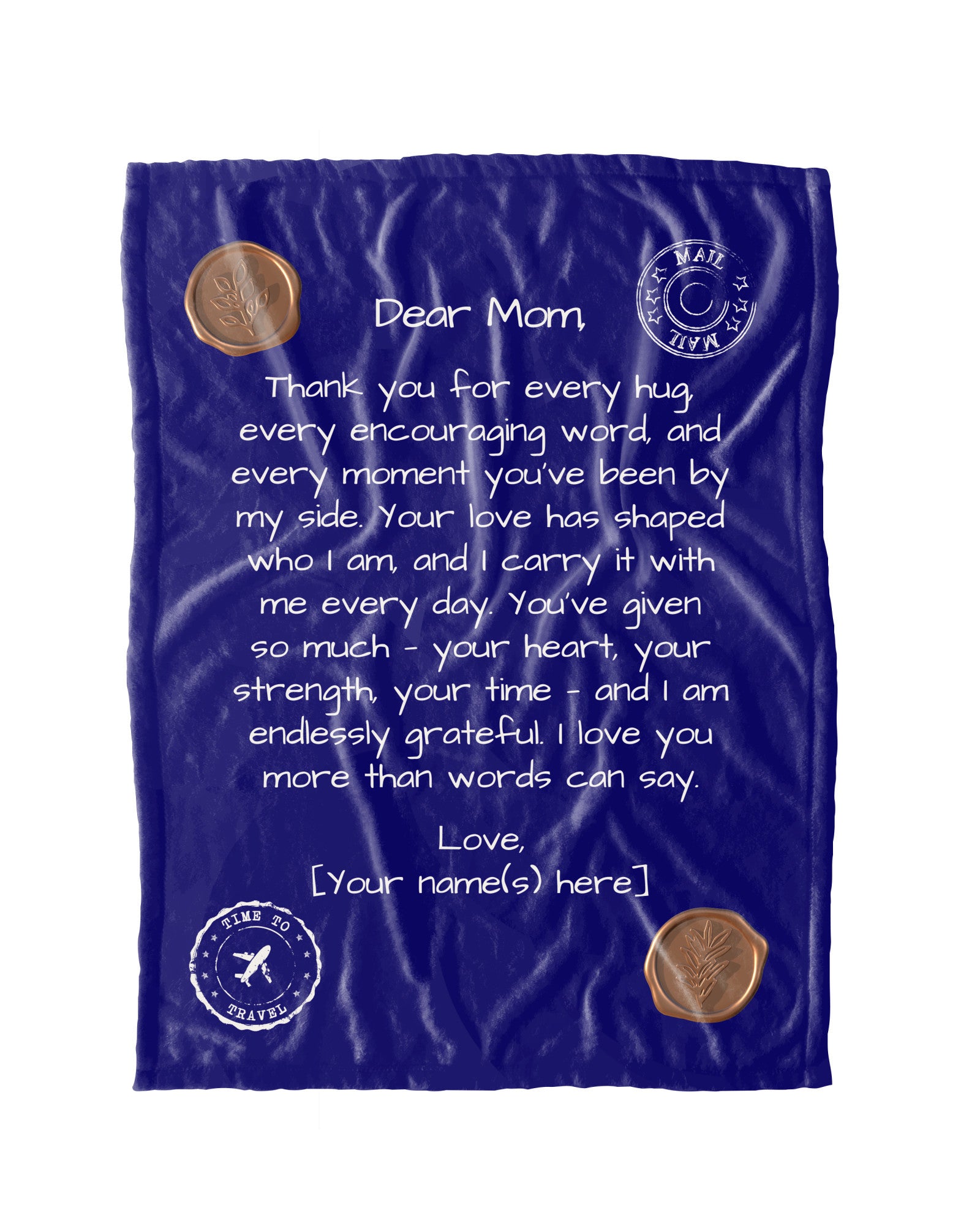 Letter to Mom Blanket – Deep Blue Devotion Edition (Premium, Personalized)