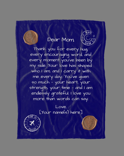 Letter to Mom Blanket – Deep Blue Devotion Edition (Premium, Personalized)
